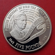 1998 Elizabeth II - PROOF &pound;5 Five Pound Prince Charles 50th Birthday Crown Coin