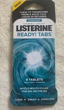Listerine Ready! Tabs Clean Mint On The Go Mouth Clean Chewable 8 Tablets 