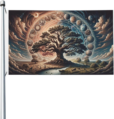 Tree of Life Earth Flag 3X5 Ft Outdoor Polyester Garden Flag Double Sided Banner