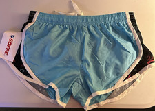 Soffe Girls S Blue Solid Mesh Polyester Athletic Shorts Drawstring Waist