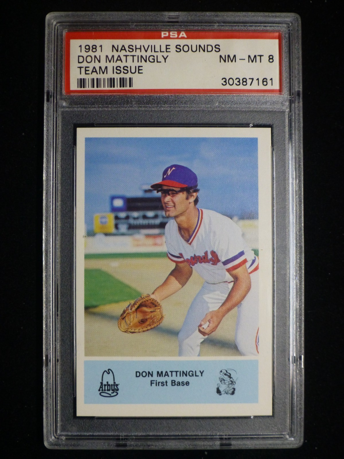 1981 Arby's Nashville Sounds Don Mattingly PSA 8 Pre-rookie Minor League