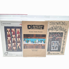 Lot of 3 Quilt Patterns Christmas Seasonal Winter Holiday Santa Snowman Quilting