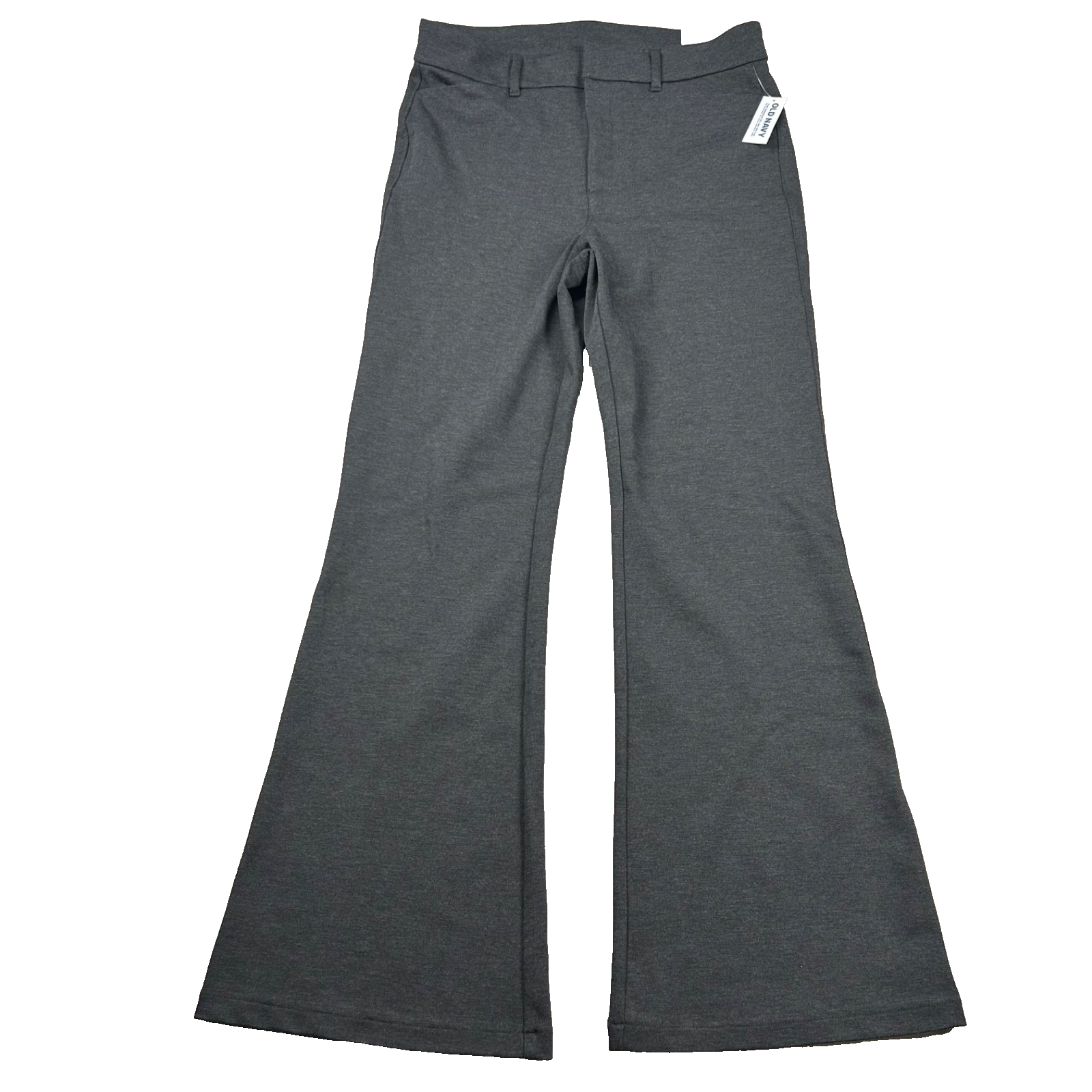 Old Navy Pants Womens 10 Flare Trouser Ponte Gray High Rise Stretch Bell Bottom