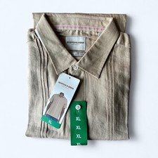 Scotch  soda Men's Short Sleeve Woven Shirt Tan Size XL
