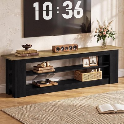 71'' TV Stand for TVs up to 80'',Farmhouse Entertainment Center w/Storage Shelves