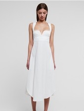 Stella McCartney Fluid Sweetheart MIDI Dress White Sz 36  $1895