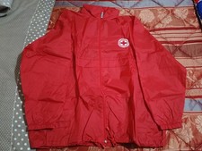 Giubbino a Vento, Antipioggia, colore Rosso CRI Unisex, Taglia Unica