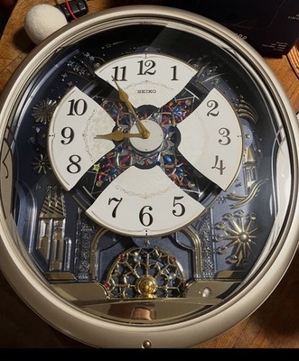 Seiko Starry Night Melodies In Motion Oval Wall Clock For Parts Or Repair
