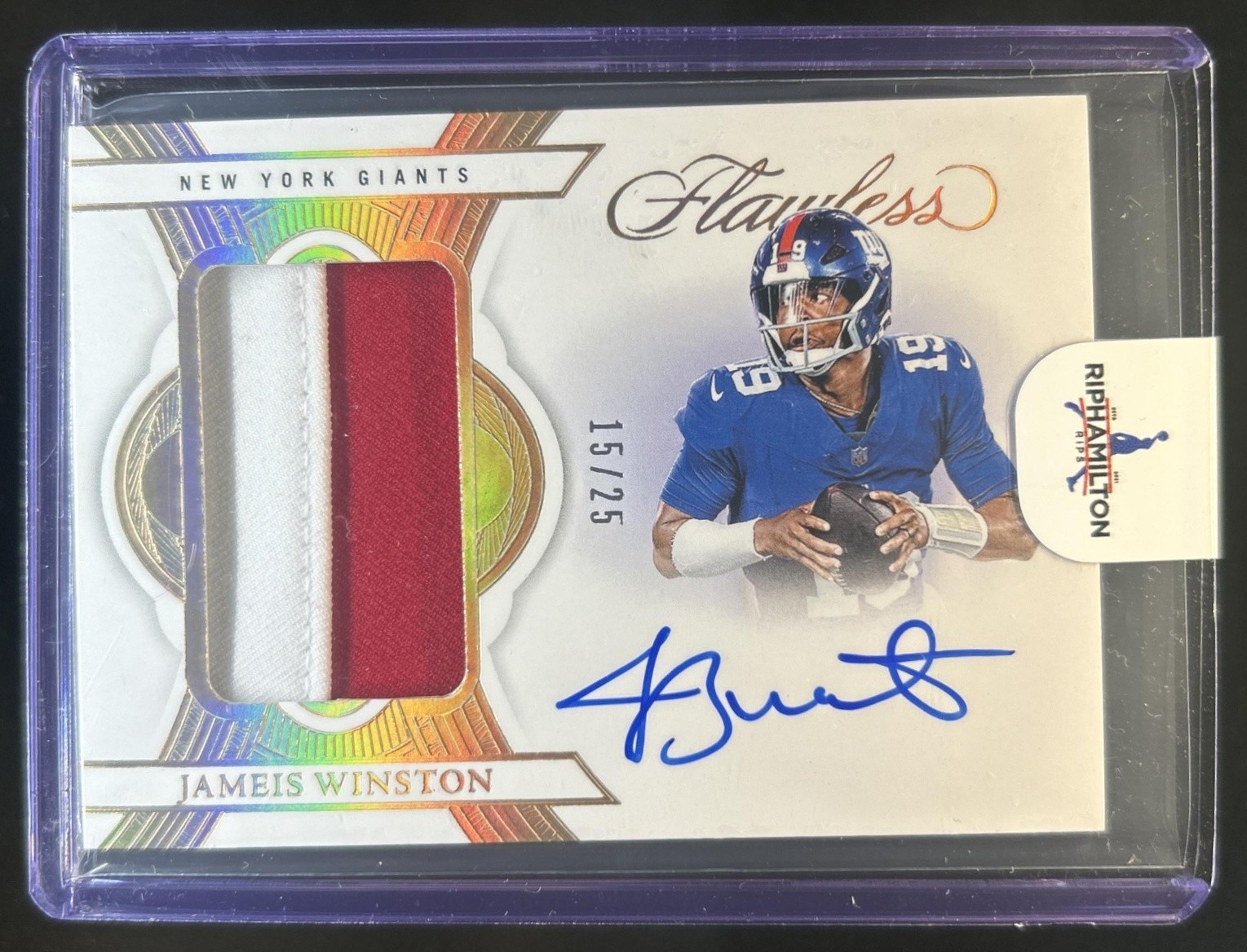 2025 Panini Flawless Jameis Winston Patch Auto Autograph #/25 Giants