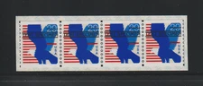 US TEST Stamps #TD123 3M Linerless Eagle coil strip of 4.  MNH $60.
