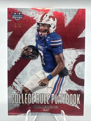 2025 Bowman Chrome U Kevin Jennings College Rule Playbook True Red Refractor /5