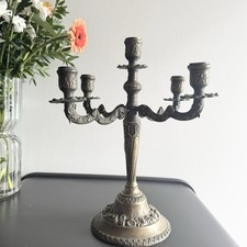 Chandelier ancien 5 branches en laiton – Style baroque – Régule – Bras articulés