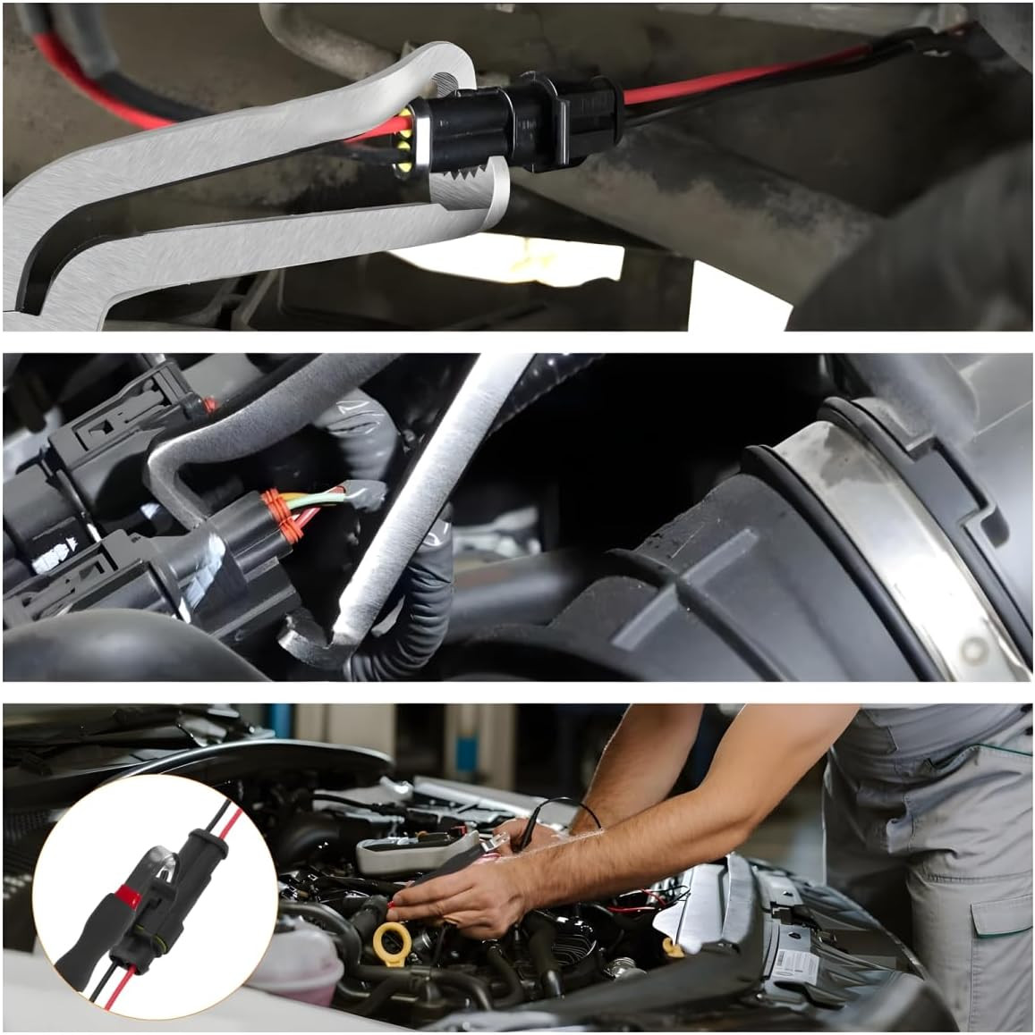 8" 60-Degree Electrical Disconnect Pliers for Automotive Connectors & Sensors -