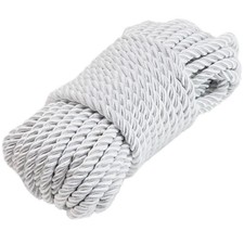 White 5Mm Twisted Satin Cord For Crafts 10 Yards Braided Decorative Cotton Cords