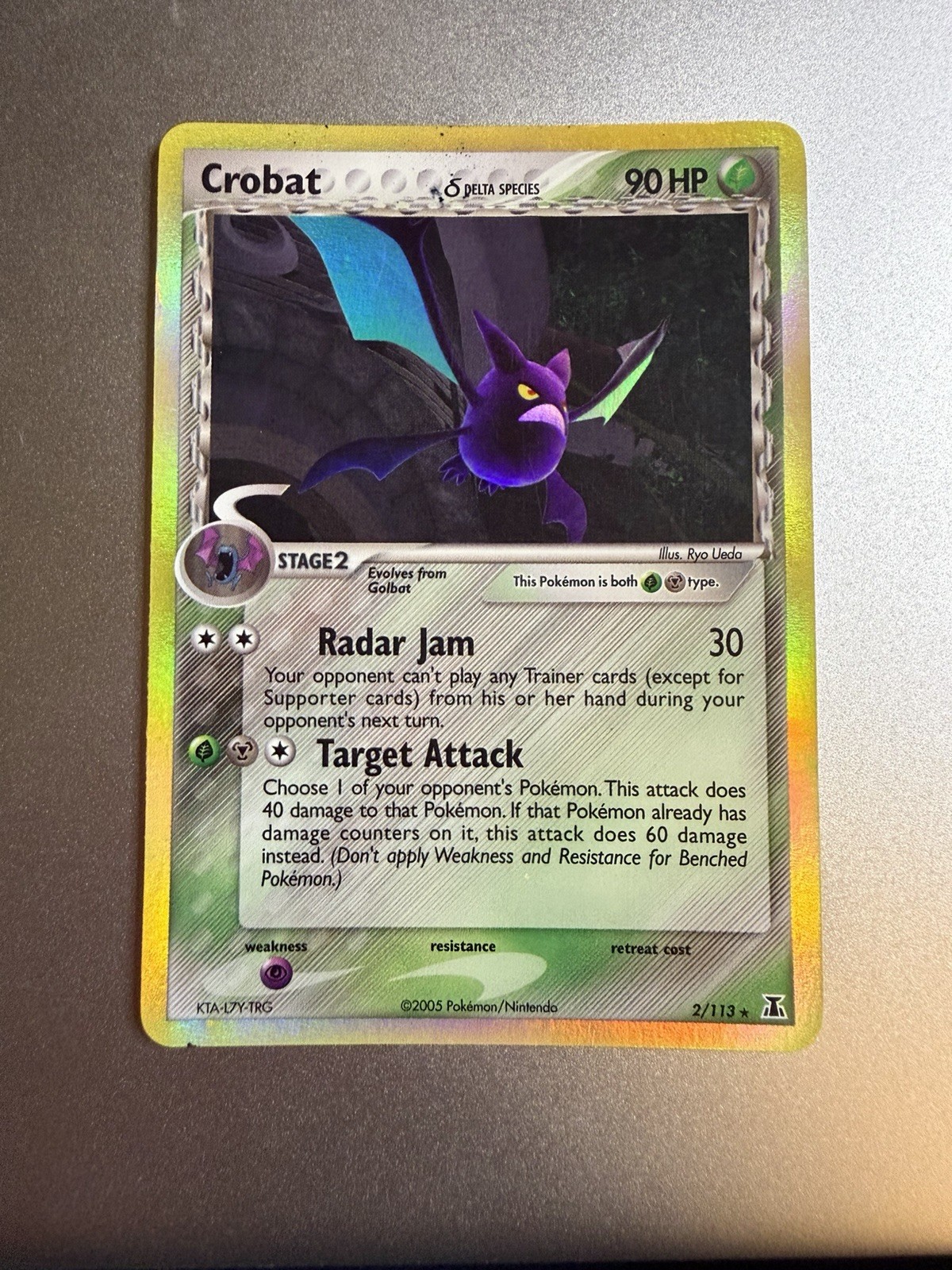 Crobat (Delta Species) 2/113 Delta Species Holo Rare Pokemon Card NM/NM-