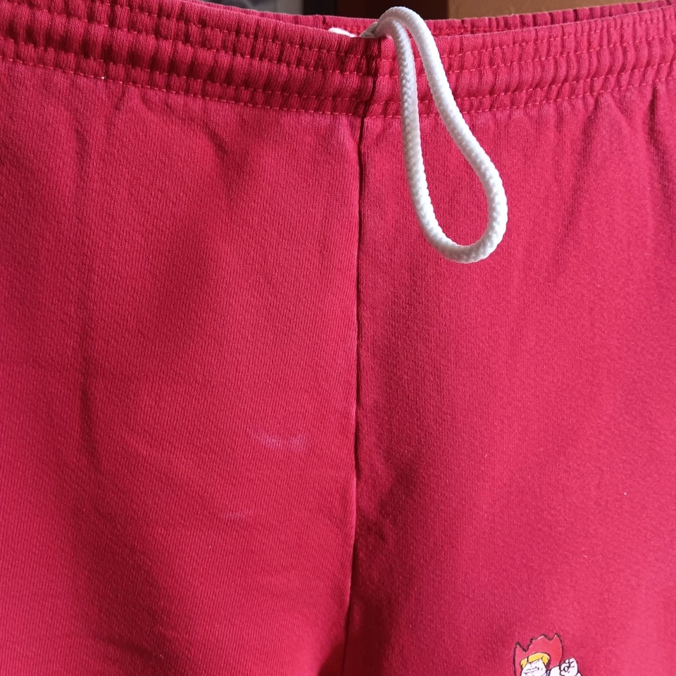 Pantalones Cortos Para Mujer Grandes De Colección Nebraska Huskers Rojo Cintura Elástica Cordón Años 80 Foto 3 de 4