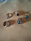 vintage costume jewelry rings lot Size 8