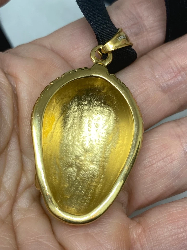 Colgante amuleto Buda vintage hecho a mano de acero inoxidable Foto 3 de 4