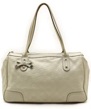 GUCCI Shima Line Leather GG Pattern Hand Bag Bag Shoulder Boston