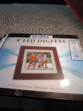 SHOMI 8" LED DIGITAL FRAME - DARK WOOD FRAME - SD MMC READER - CLOCK - USB