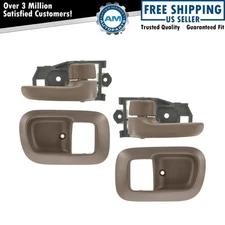 Door Handle & Bezel Interior Oak Brown Front Left & Right Pair Set for Sienna