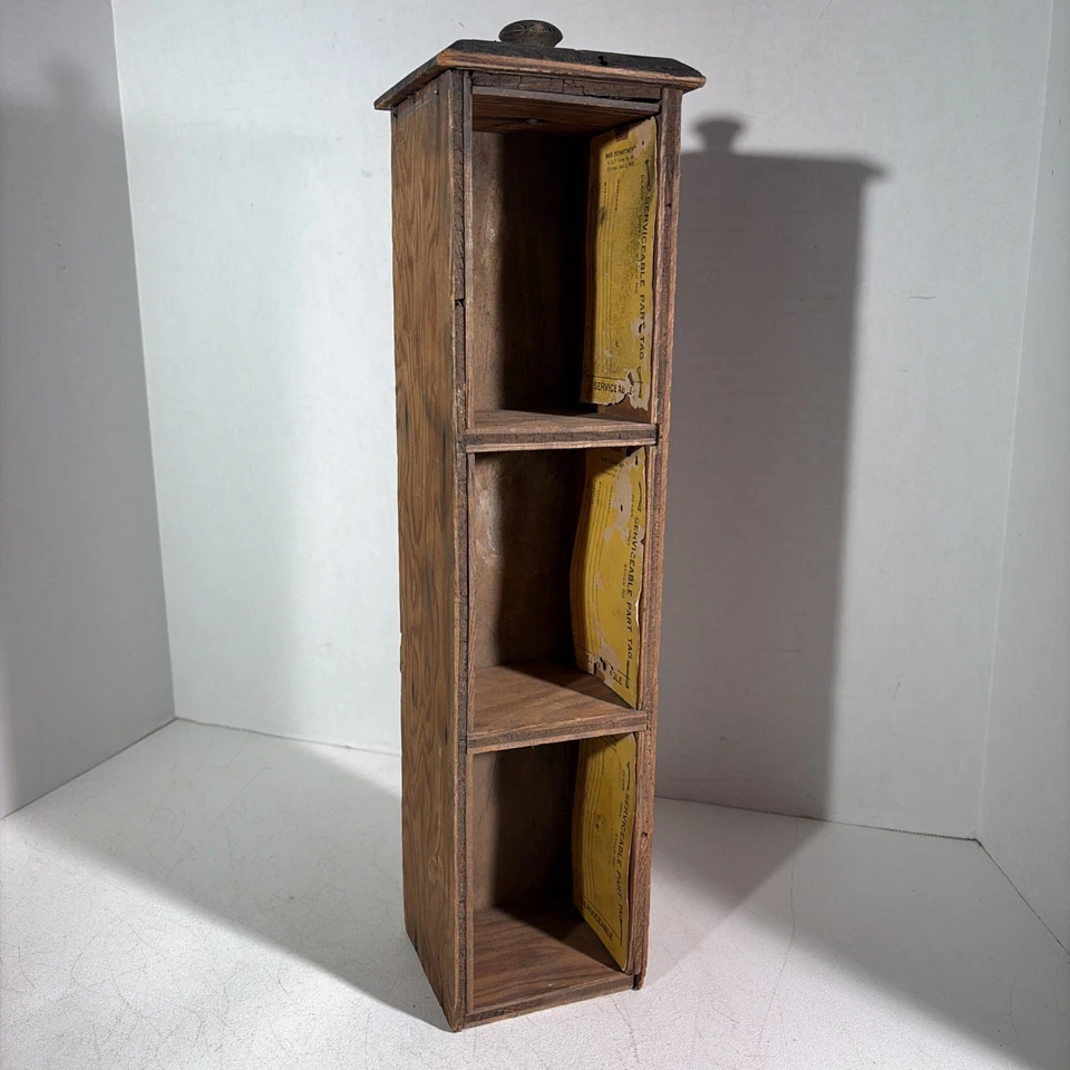 Vintage WW2 Army Air Force Wooden Drawer 3 Shelf Display Trinkets Storage Box - Image 2 of 4