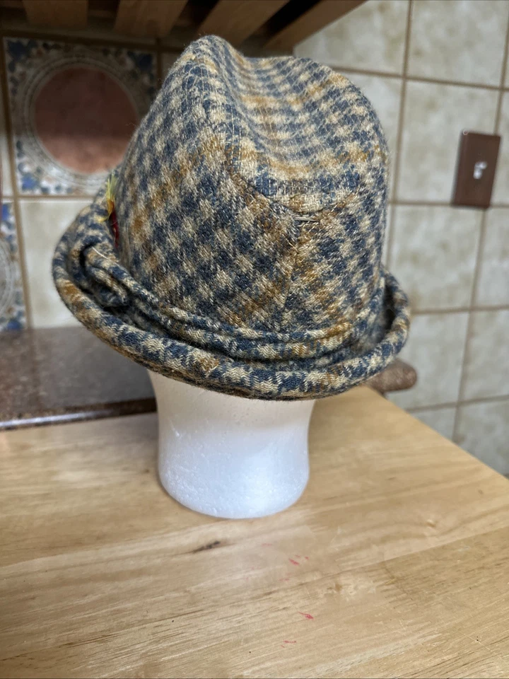 Disfraz de Cosplay Informal Vintage Años 80’s Fedora Tweed Pata de Gallo Patrón, Talla 7 Foto 2 de 4