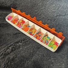 Lite Brite Vintage Peg Box Organizer Orange including pegs Replacements