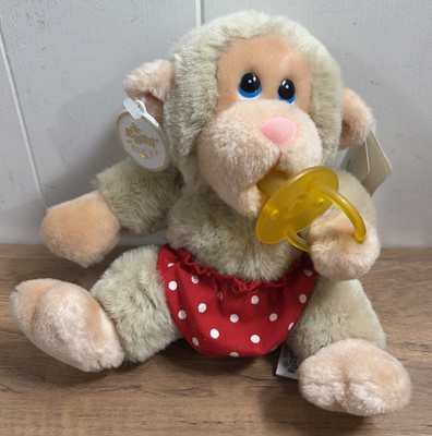Vintage Russ Berrie Baby Chee Chee Monkey Plush with Pacifier 6''