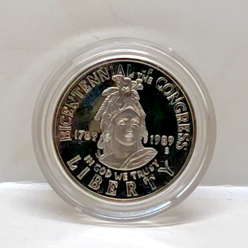 1989S Proof Silver Dollar & Half Dollar U.S. Congressional Coins - Image 4 of 4