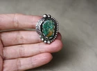 Vintage Navajo Native American Sterling Silver Turquoise Ring size 7