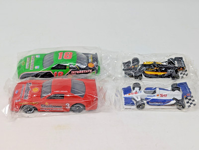 Vintage Lot Of 4 Shell Gas Diecast Nascar  and IndyCar Toys- Rahal-Hogan, NEW!