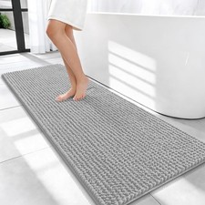 OLANLY Thick Bathroom Runner Rugs 47x20, Extra Soft 47" X 20", Light Grey