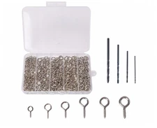 Mariyandh 260PCS Silver Eye Hooks Screw Metal 0.67 0#-5#, 