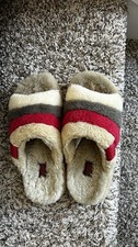 UGG Fluff You Stripes Slippers Men 7/Women 8 25cm Narrow Slides Chestnut Multi