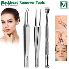 Blackhead Remover Tweezers Acne Pimple Blemish Extractor Curved Needle Clip Tool