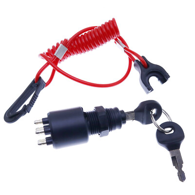 Ignition Key Switch W/ Lanyard for OMC Johnson Evinrude 5005801 175974 1996 & up