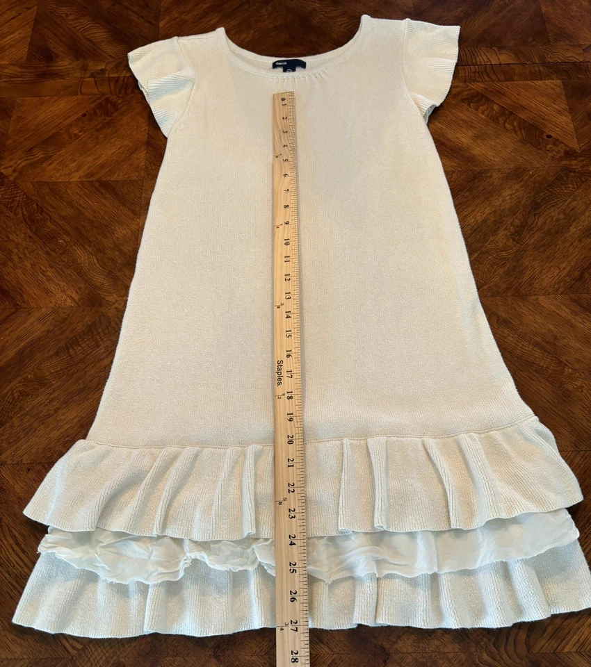 Vestido suéter crema Gap Kids manga acampanada talla XXL Foto 3 de 4
