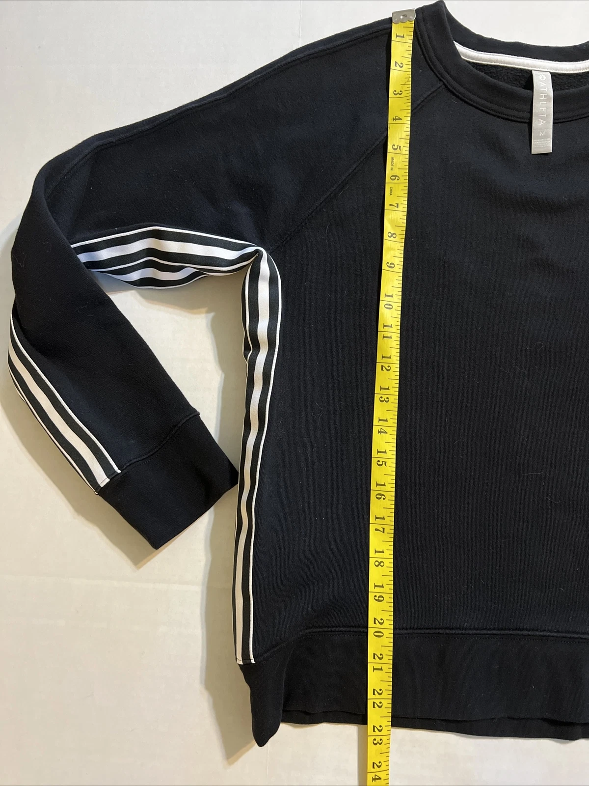 athleta 24/7 sport stripes casual workout gym top sweatshirt