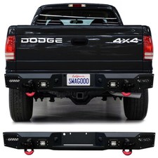 Vijay Fit 1997-2004 Dodge Dakota Steel Rear Bumper With D-rings And Led Light