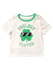 Infant  Toddler Boys Beige Coolest Clover St. Patrick's Day T-Shirt Tee