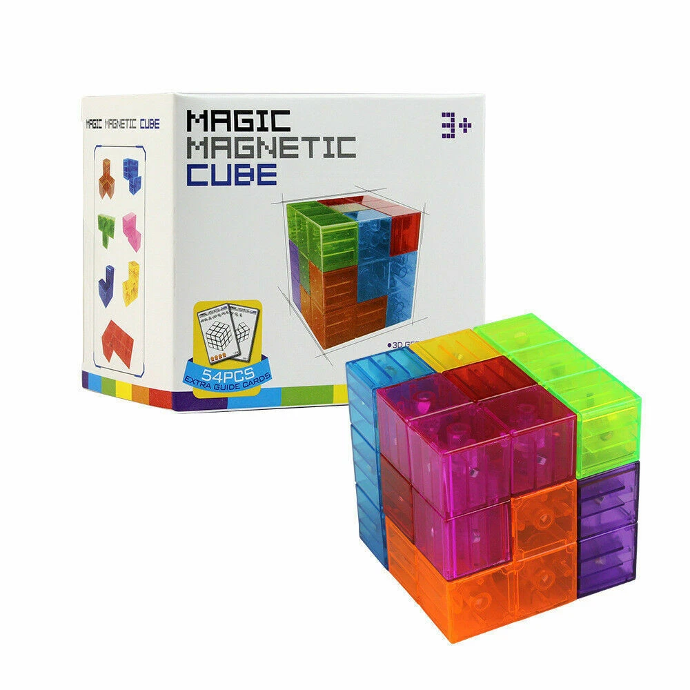 eventyr God følelse Lake Taupo Magic Cube Puzzle for Intelligence Transparent Magnetic Building Set Games  Toys | eBay