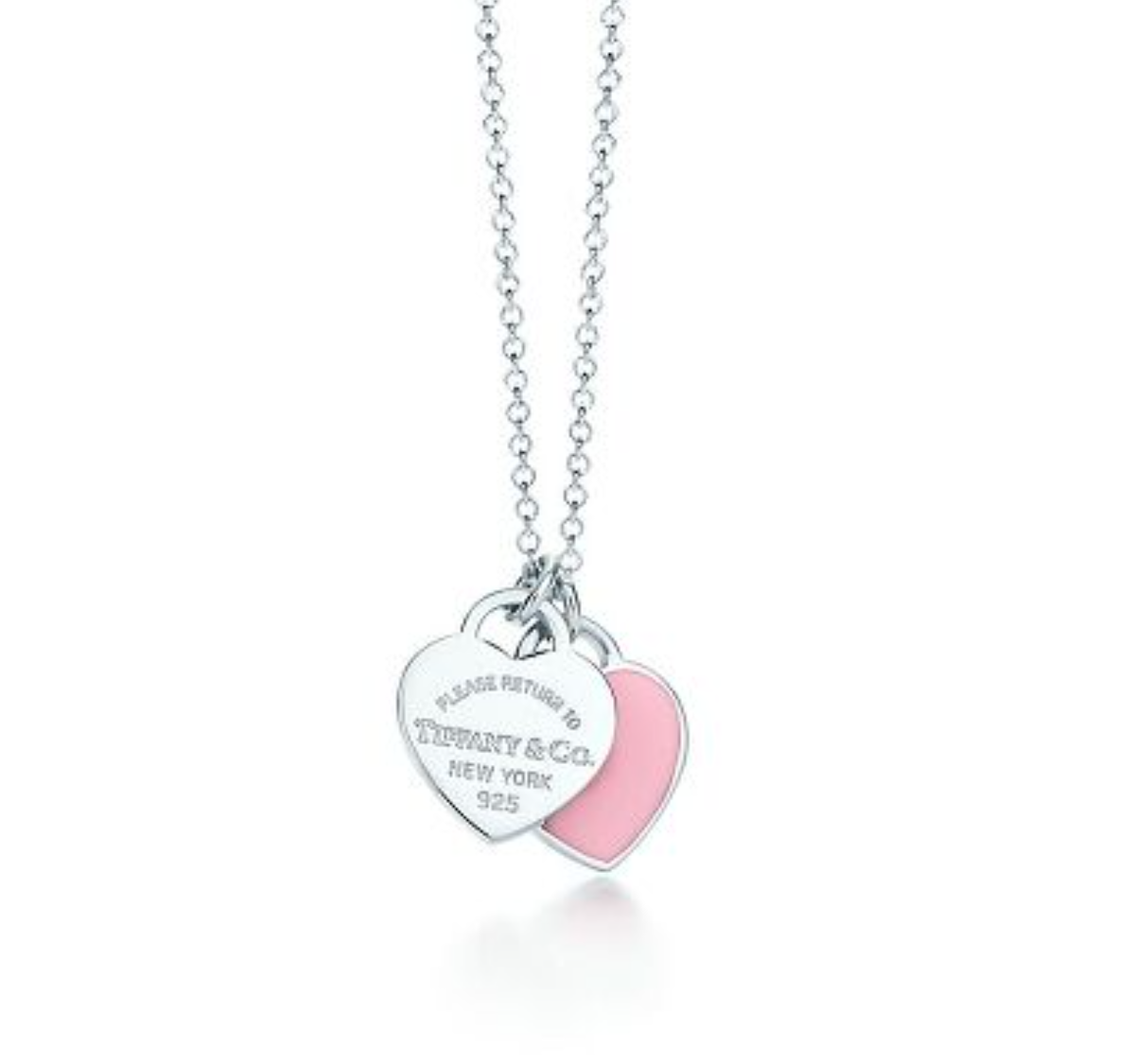 TIFFANY&Co. Return to Tiffany Pink Double Heart Tag Pendant TIFFANY&Co. Return to Tiffany Pink Double Heart Tag Pendant
