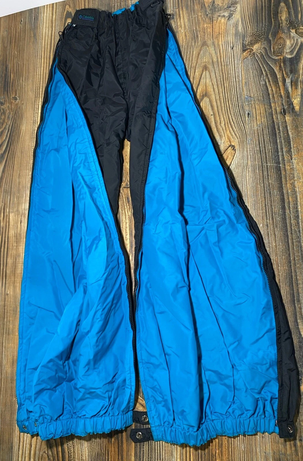 Vintage Y2K Columbia Ski Snow Pants Women’s Small Side Zip Adj Waist Black Teal