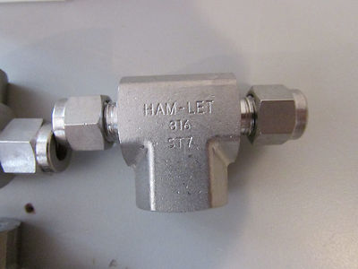 Ham-Let 3/8 NPT to1/4 SS Comp Tee ST7 Lot of 4 | eBay
