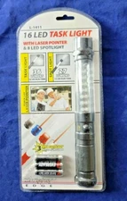 The Designers Edge 16 LED Task Light With Lase Pointer & 8 LED Spotlight