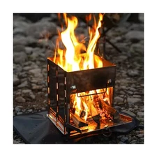 Portable Camping Stove & Grill Combo - Foldable, Twig-Burning, Wood... Fast Ship