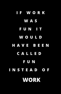 NEW - ''If Work was Fun'' Motivational Poster 11 x 17 in