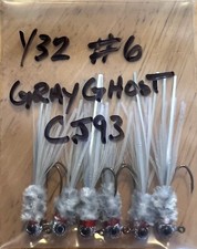 Hand Tied Hackle Tail Crappie Jigs Made in The USA 1/32 Oz #8, 6, & 4 Hook