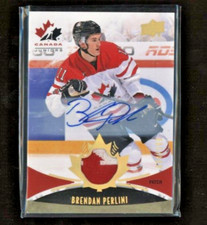 2016-17 UD Team Canada Juniors Patch Auto Gold Spectrum Brendan Perlini  *19731
